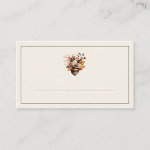 Cartes de Repas Fleuris Chêne Rustique Ivoire pour