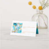 Cartes de Repas Marbre Sarcelle Veine Dorée (Dos)