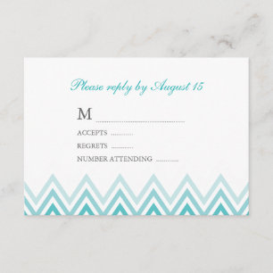 Cartes de réponse Aqua Ombre Chevrons