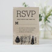CARTES DE RÉPONSE ARBRE D'HIVER RUSTIQUE (Debout devant)