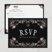 Cartes de réponse assorties pour mariage d'Hallowe (Devant / Derrière)