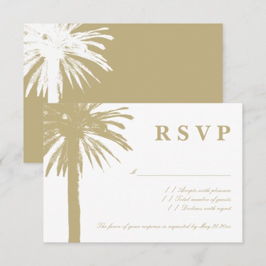 Cartes de réponse au mariage de la plage RSVP de p (Devant / Derrière)