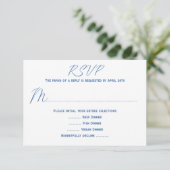 Cartes de réponse au menu de mariage blanc (Debout devant)