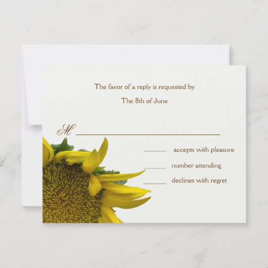 Cartes de réponse au tournesol (Devant)