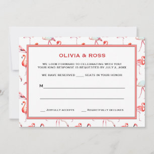 Cartes de réponse aux beaux flamants roses