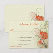 Cartes de réponse aux fleurs de chaux corallienne  (Devant / Derrière)