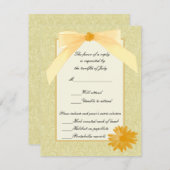 Cartes de réponse aux fleurs jaunes (Devant / Derrière)