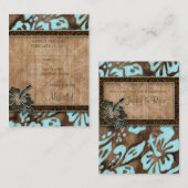 Cartes de réponse aux mariages de plage Hibiscus b (Devant / Derrière)