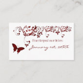 Cartes de réponse aux papillons rouges (Dos)