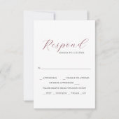 Cartes de réponse avec choix de repas et monogramm (Devant)