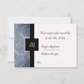 Cartes de réponse avec monogramme en volutes (Dos)