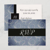 Cartes de réponse avec monogramme en volutes (Devant / Derrière)