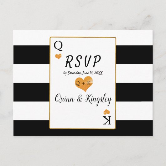 Cartes de réponse avec rayures noires et blanches (Devant)