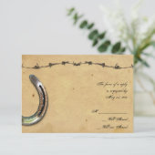 Cartes de réponse Barbed Rustic Country Horseshoes (Debout devant)