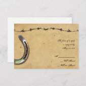 Cartes de réponse Barbed Rustic Country Horseshoes (Devant / Derrière)