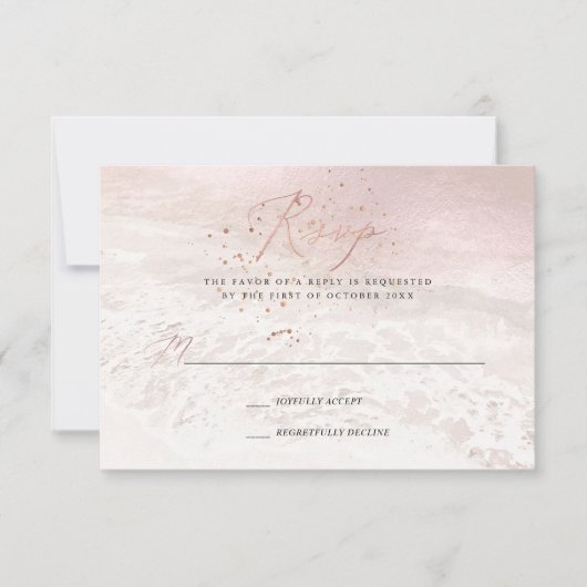 Cartes de réponse Blush Coastal de PixDezines, Sab (Devant)