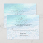 Cartes de réponse calligraphiées Crystal Blue Coas (Devant / Derrière)