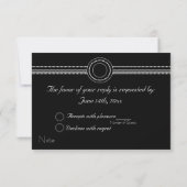 Cartes de réponse Chevron noir et blanc (Dos)