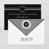 Cartes de réponse Chevron noir et blanc (Devant / Derrière)