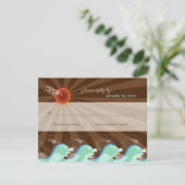 Cartes de réponse Cool Waves et soleil marron RSVP (Debout devant)