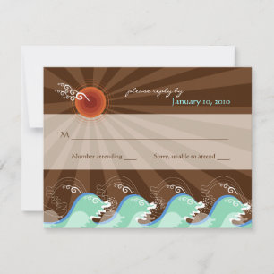 Cartes de réponse Cool Waves et soleil marron RSVP