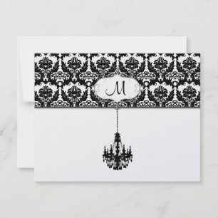Cartes de réponse de chandelier Black Mariage dama