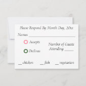 Cartes de réponse de chère rose rose (Dos)