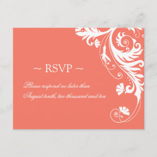 Cartes- de réponse de corail de mariage