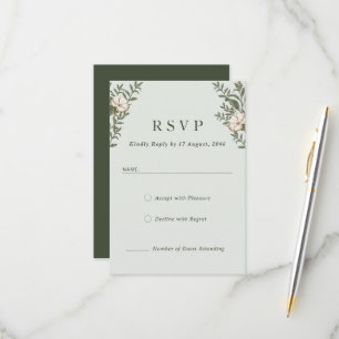 Cartes de réponse de Faire-part de mariage de fleu