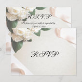 Cartes de réponse de fleurs de mariage blanc (Devant / Derrière)