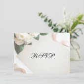 Cartes de réponse de fleurs de mariage blanc (Debout devant)