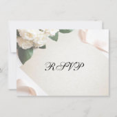 Cartes de réponse de fleurs de mariage blanc (Devant)