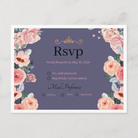 cartes de réponse de mariage (Devant)