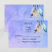 Cartes de réponse de mariage à aquarelle 'Perles e (Devant / Derrière)