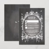 Cartes de réponse de mariage à cadre gothique rust (Devant / Derrière)
