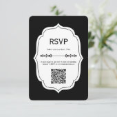 Cartes de réponse de mariage à carreaux vintage mo (Debout devant)