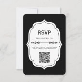 Cartes de réponse de mariage à carreaux vintage mo (Devant)