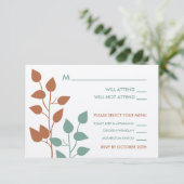 Cartes de réponse de mariage à doubles branches de (Debout devant)