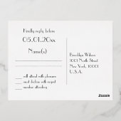 Cartes de réponse de mariage à feuilles d'or vérit (Verso)