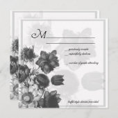 Cartes de réponse de mariage à fleurs élégantes gr (Devant / Derrière)