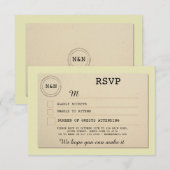 Cartes de réponse de mariage à la bibliothèque (Devant / Derrière)