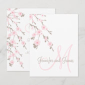 Cartes de réponse de mariage à la fleur de cerisie (Devant / Derrière)