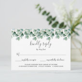 Cartes de réponse de mariage à la verdure botaniqu (Debout devant)