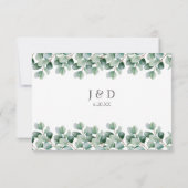 Cartes de réponse de mariage à la verdure botaniqu (Dos)