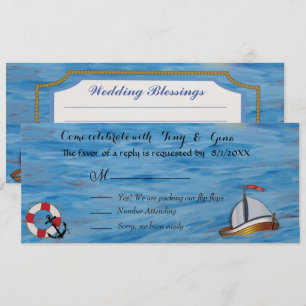 Cartes de réponse de mariage à l'aquarelle de bate