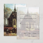Cartes de réponse de mariage à l'église de campagn (Devant / Derrière)