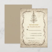 cartes de réponse de mariage à lustre ancien vinta (Devant / Derrière)