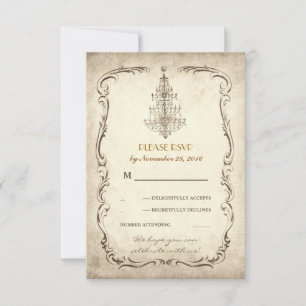 cartes de réponse de mariage à lustre ancien vinta