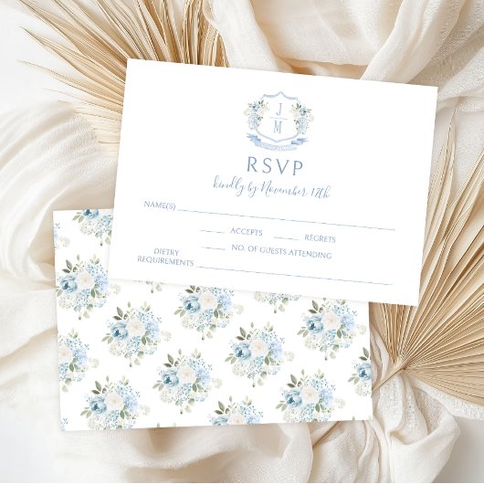 Cartes de réponse de mariage à monogramme moderne