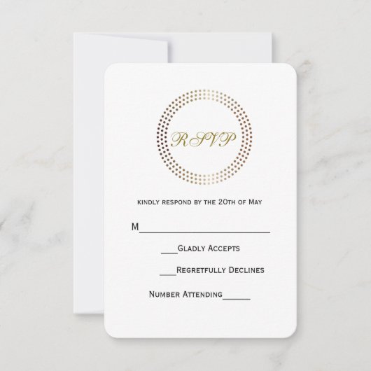 Cartes de réponse de mariage à points modernes Cer (Devant)